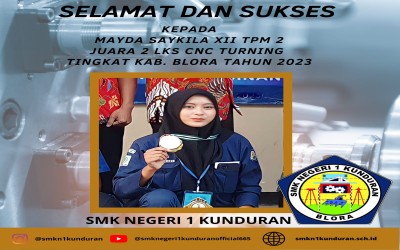 JUARA 2 LKS TINGKAT KABUPATEN 'CNC TURNING